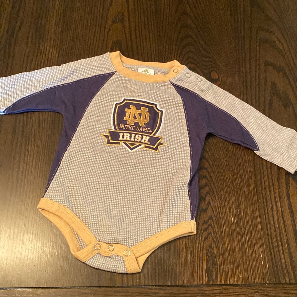 Adidas Notre Dame long sleeve onesie 12 Month